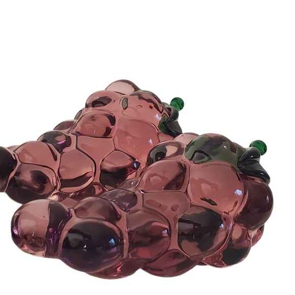 Vintage Blown Glass Grape Bunch Cluster 4.5" lot of 2 - Picture 5 of 8